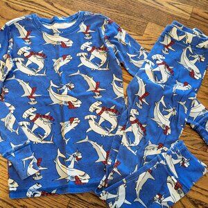 Gap blue winter shark print pajama set (10)